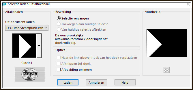 Selecties - Selectie laden/opslaan - Selectie laden uit alfkanaal : Cloclo1