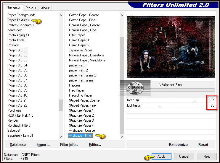 Effecten - Insteekfilters - <I.C.NET Software> - Filters Unlimited 2.0 - Paper Textures - Wallpaper, Fine :