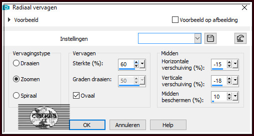 Aanpassen - Vervagen - Radiaal vervagen