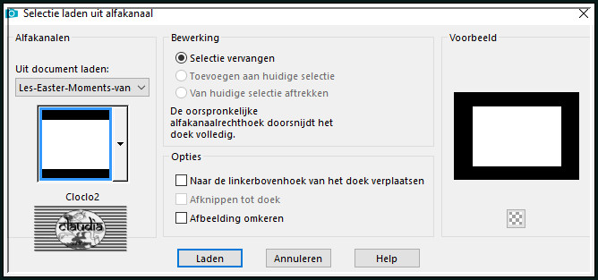 Selecties - Selectie laden/opslaan - Selectie laden uit alfakanaal : Cloclo2