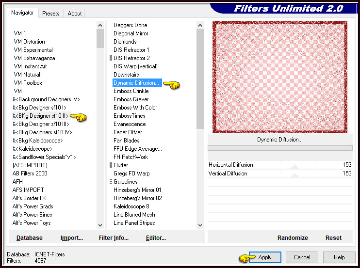 Effecten - Insteekfilters - <I.C.NET Software> - Filters Unlimited 2.0 - &<BKg Designer sf10 II> - Dynamic Diffusion