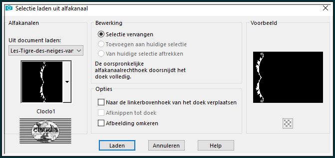 Selecties - Selectie laden/opslaan - Selectie laden uit alfkanaal : Cloclo1