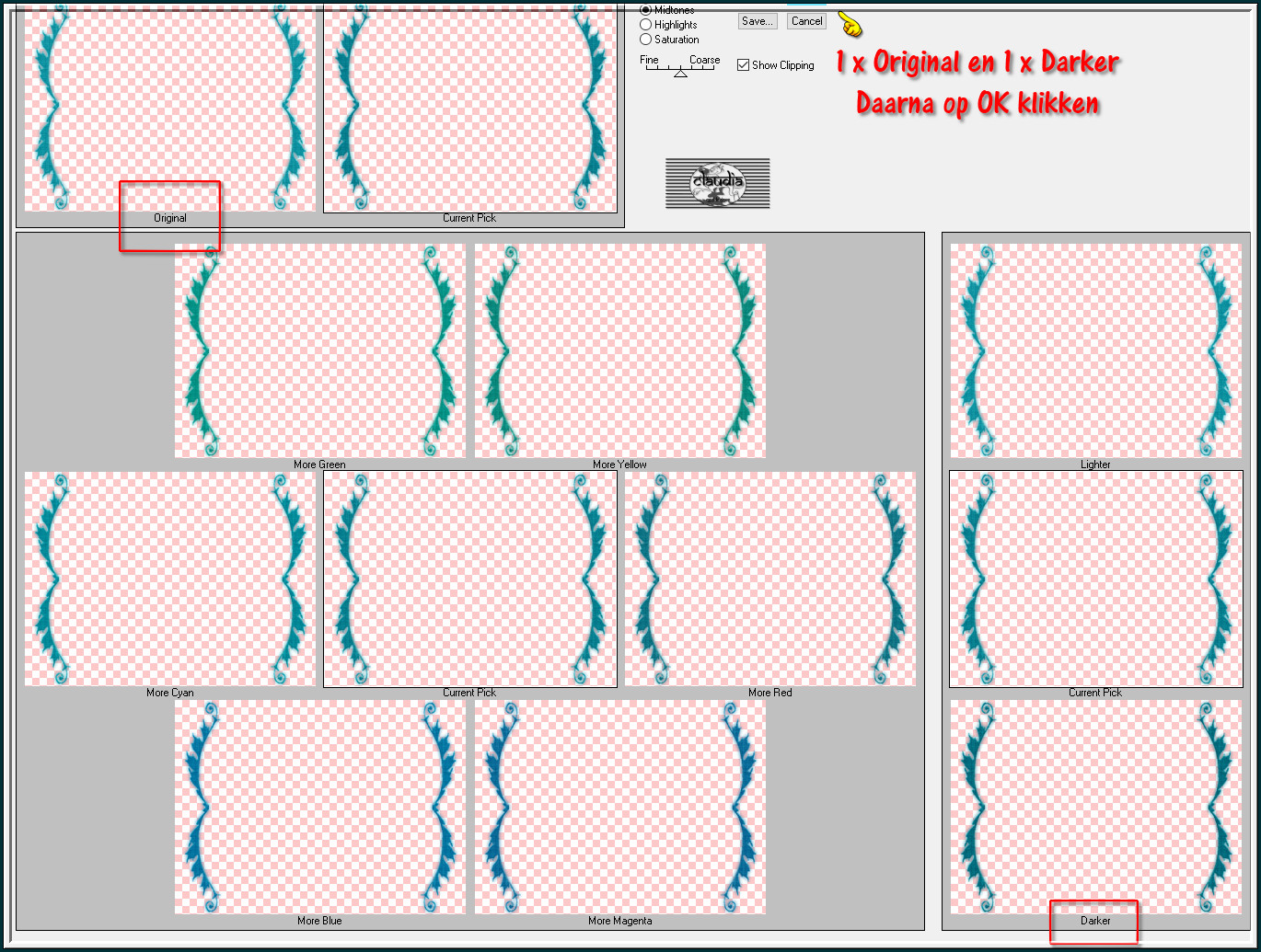 Effecten - Insteekfilters - Adjust - Variations