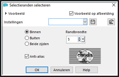 Selecties - Wijzigen - Selectieranden selecteren 