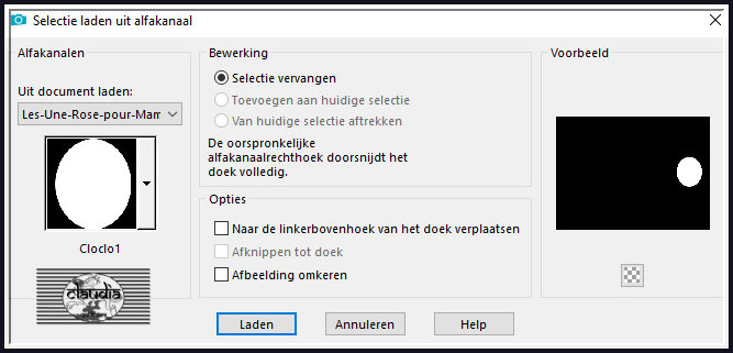 Selecties - Selectie laden/opslaan - Selectie laden uit alfkanaal : ©Cloclo1