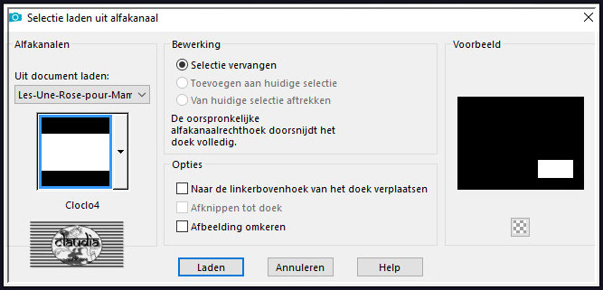 Selecties - Selectie laden/opslaan - Selectie laden uit alfkanaal : ©Cloclo4