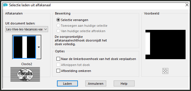 Selecties - Selectie laden/opslaan - Selectie laden uit alfkanaal : Cloclo2