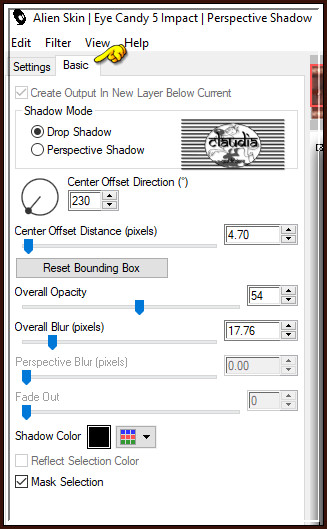 Effecten - Insteekfilters - Alien Skin Eye Candy 5 : Impact - Perspective Shadow 