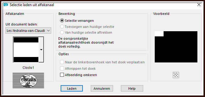 Selecties - Selectie laden/opslaan - Selectie laden uit alfkanaal : Cloclo1