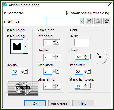 Effecten - 3D-Effecten - Afschuining binnen 