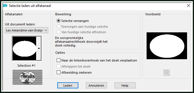 Selecties - Selectie laden/opslaan - Selectie laden uit alfakanaal : Sélection #1