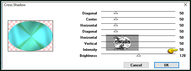 Effecten - Insteekfilters - Graphics Plus - Cross Shadow