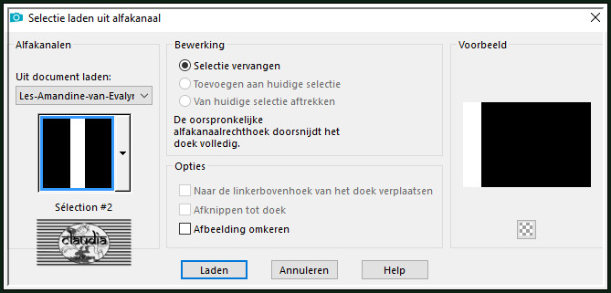 Selecties - Selectie laden/opslaan - Selectie laden uit alfakanaal : Sélection #2