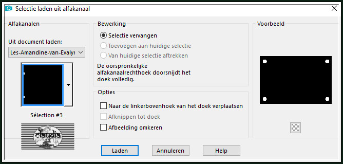 Selecties - Selectie laden/opslaan - Selectie laden uit alfakanaal : Sélection #3