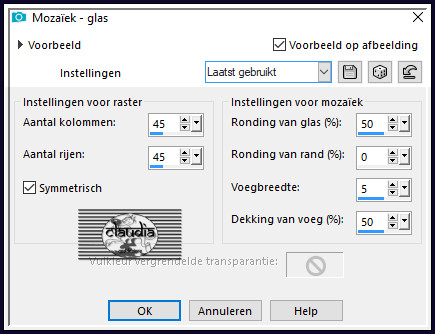 Effecten - Textuureffecten - Mozaïek - glas