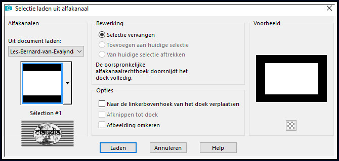 Selecties - Selectie laden/opslaan - Selectie laden uit alfakanaal : Sélection #1