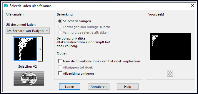 Selecties - Selectie laden/opslaan - Selectie laden uit alfakanaal : Sélection #2