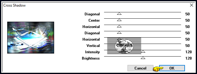 Effecten - Insteekfilters - Graphics Plus - Cross Shadow