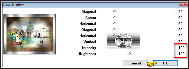 Effecten - Insteekfilters - Graphics Plus - Cross Shadow