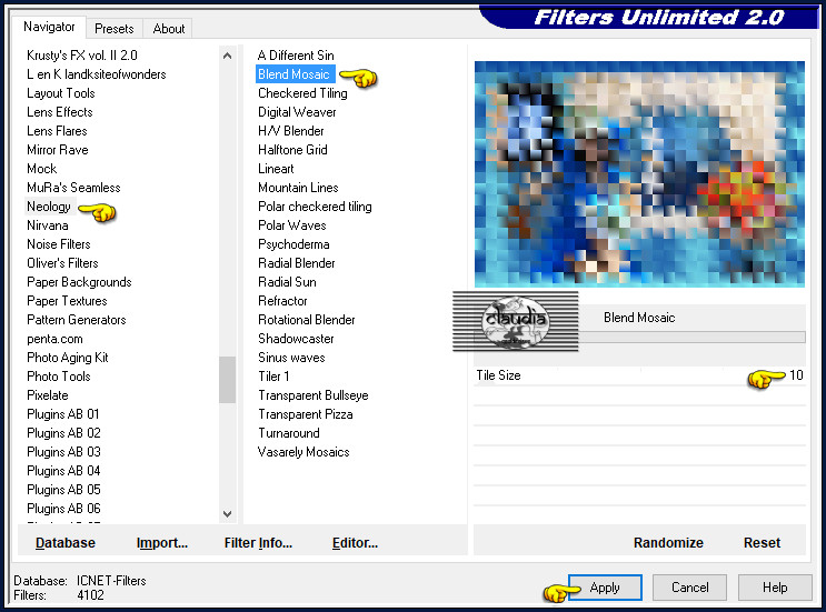 Effecten - Insteekfilters - <I.C.NET Software> - Filters Unlimited 2.0 - Neology - Blend Mosaic