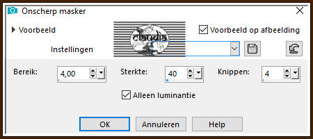 Aanpassen - Scherpte - Onscherp masker