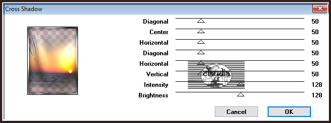 Effecten - Insteekfilters - Graphics Plus - Cross Shadow