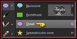 Activeer het Gereedschap "Basisvormen" en klik op "Ovaal"