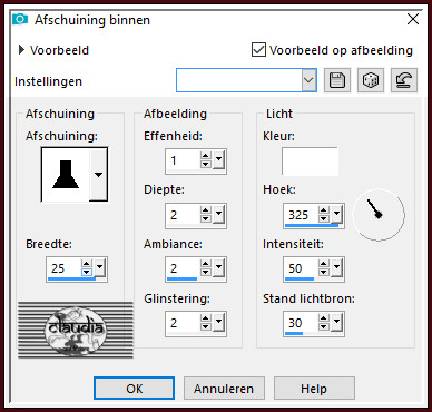 Effecten - 3D-Effecten - Afschuining binnen 