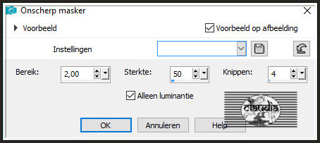 Aanpassen - Scherpte - Onscherp masker