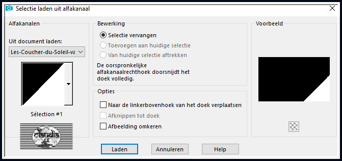 Selecties - Selectie laden/opslaan - Selectie laden uit alfakanaal : Sélection #1