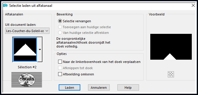 Selecties - Selectie laden/opslaan - Selectie laden uit alfakanaal : Sélection #2