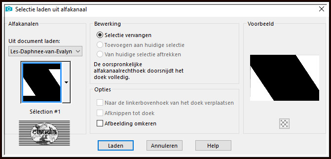 Selecties - Selectie laden/opslaan - Selectie laden uit alfakanaal : Sélection #1