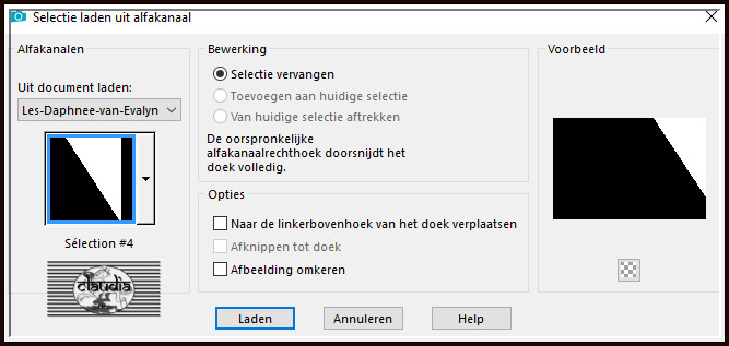 Selecties - Selectie laden/opslaan - Selectie laden uit alfakanaal : Sélection #4