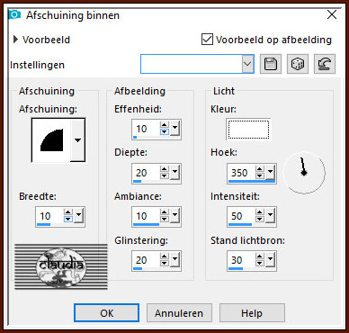 Effecten - 3D-Effecten - Afschuining binnen 