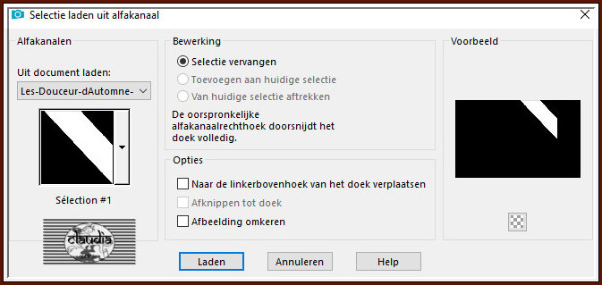 Selecties - Selectie laden/opslaan - Selectie laden uit alfakanaal : Sélection #1