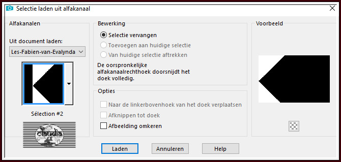 Selecties - Selectie laden/opslaan - Selectie laden uit alfakanaal : Sélection #2
