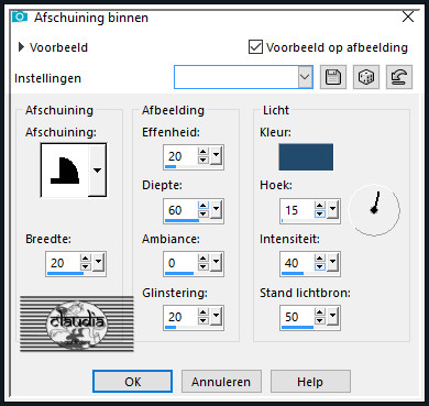 Effecten - 3D-Effecten - Afschuining binnen