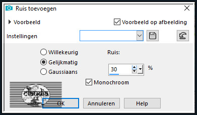 Aanpassen - Ruis toevoegen/verwijderen - Ruis toevoegen