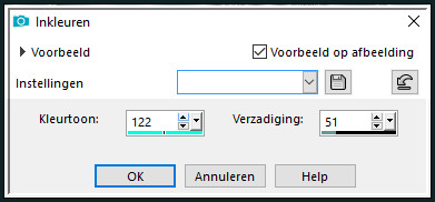 Aanpassen - Kleurtoon en verzadiging - Inkleuren