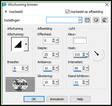 Effecten - 3D-Effecten - Afschuining binnen