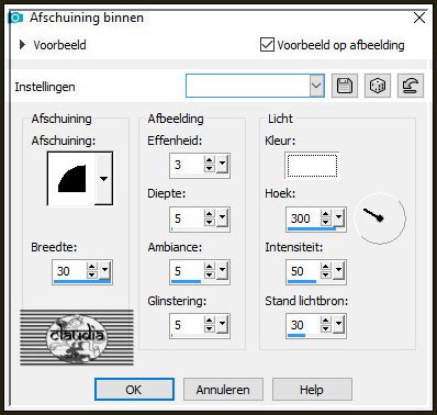 Effecten - 3D-Effecten - Afschuining binnen 