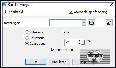 Aanpassen - Ruis toevoegen/verwijderen - Ruis toevoegen