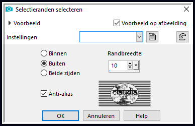 Selecties - Wijzigen - Selectieranden selecteren