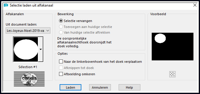 Selecties - Selectie laden/opslaan - Selectie laden uit alfakanaal : Sélection #1