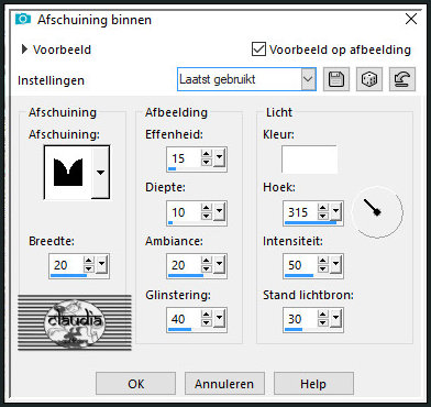 Effecten - 3D-Effecten - Afschuining binnen