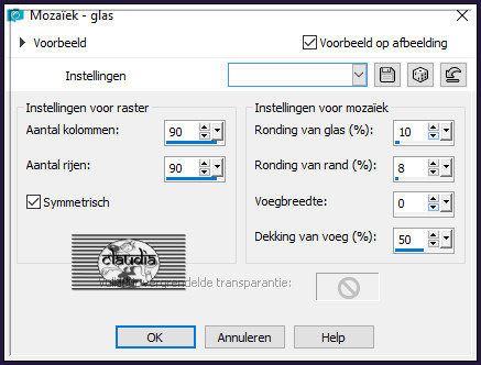 Effecten - Textuureffecten - Mozaïek - glas 