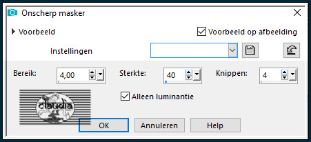 Aanpassen - Scherpte - Onscherp masker