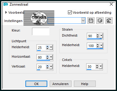 Effecten - Belichtingseffecten - Zonnestraal