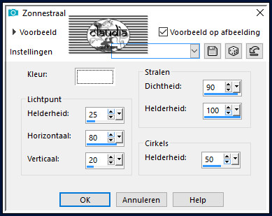 Effecten - Belichtingseffecten - Zonnestraal