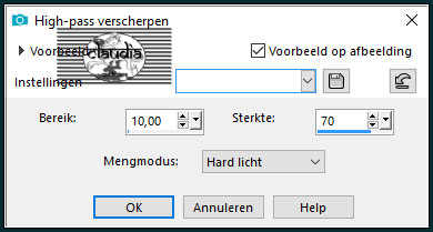 Aanpassen - Scherpte - High-pass verscherpen